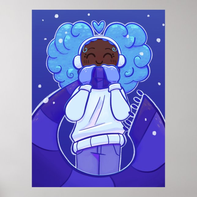 Poster Dia de Neve Fofo e Aconchegante (Frente)