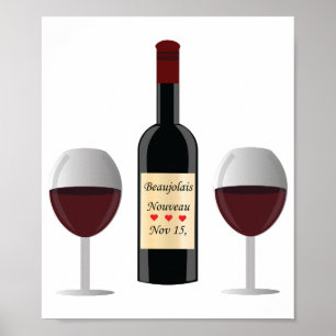 Poster Dia de Nouveau do Beaujolais. Design de Emar