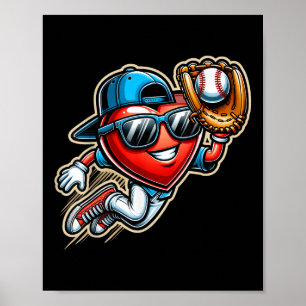 Poster Dia de os namorados Baseball Boys Crianças Engraça