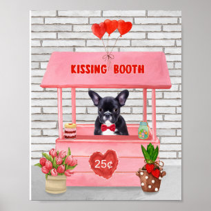 Poster Dia de os namorados de Buldogue Francês Beijando B