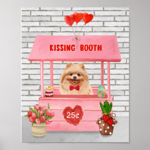Poster Dia de os namorados de Cachorro Pomerano Beija