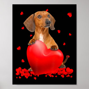 Poster Dia de os namorados de Natal do Heart Dachshund Do