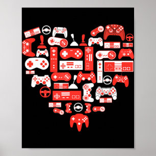 Poster Dia de os namorados de videogame para jovens adole