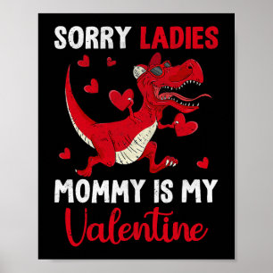 Poster Dia de os namorados Dinossauro Desculpe Senhoras M