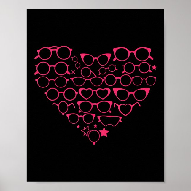 Poster Dia de os namorados do Coração dos Eixos Optometri (Frente)