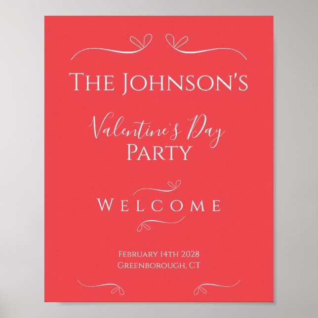 Poster Dia de os namorados Elegante Moderno Bem-vindo (Frente)