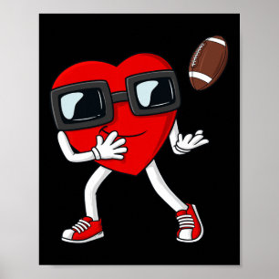 Poster Dia de os namorados Heart Football Receptor Tight 