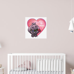 Póster Dia de os namorados Hippopotamus