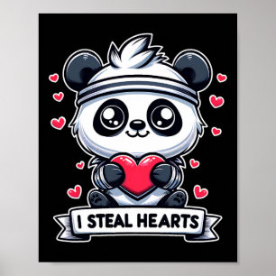 Poster Dia de os namorados I Roubar Corações Panda Bear B