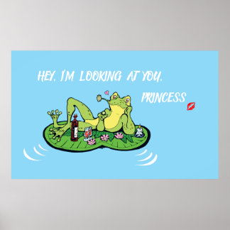 Poster Dia de os namorados Love Funny Princess Sapo