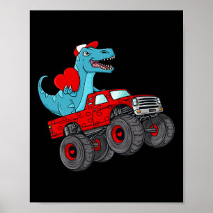 Poster Dia de os namorados T Rex Monster Truck Toddler