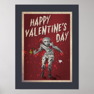 Póster Dia de os namorados Zombie
