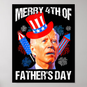 Poster Dia de os pais 4 De Julho Memorial Funny Joe Biden