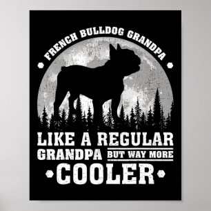 Poster Dia de os pais de vovô do Buldogue Francês Retro D