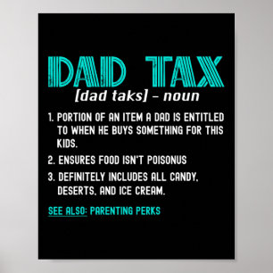 Poster Dia de os pais Definição de Imposto de Pai Engraça