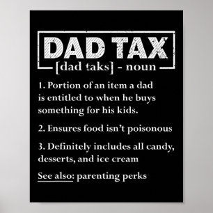 Poster Dia de os pais Definição de Imposto de Pai Funny d