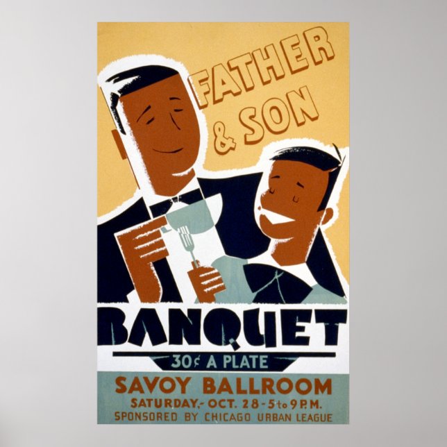 Póster Dia de os pais e Son Afro-americanos Banquet (Frente)