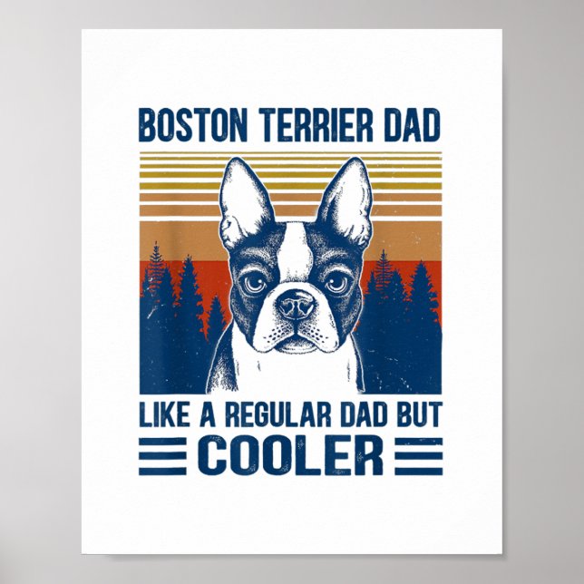 Poster Dia de os pais Pai Boston Terrier (Frente)