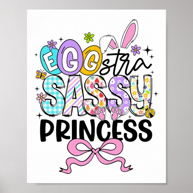 Poster Dia de Páscoa das Crianças Ovo Extra Princesa Meni (Frente)