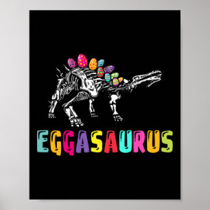 Poster Dia de Páscoa Dino - Eggasaurus Estegossauro Ovo D