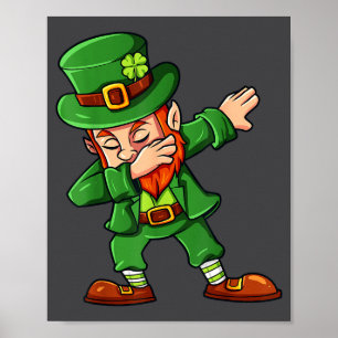 Poster Dia de São Patrício Dabbing Leprechaun Irlandês Me