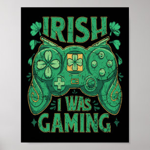 Poster Dia de São Patrício de Jogo Controller Irish Gamer