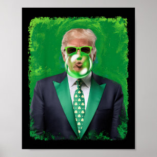Poster Dia de São Patrício Engraçado Irlandês Trump 47º P