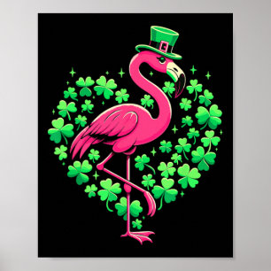 Poster Dia de São Patrício Flamingo Irlandês