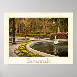 Póster Dia de São Patrício - Forsyth Fountain, Savannah, 