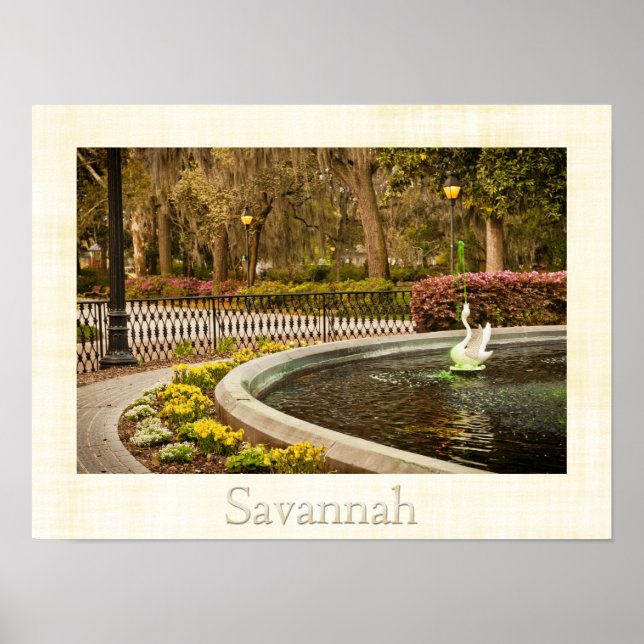 Póster Dia de São Patrício - Forsyth Fountain, Savannah,  (Frente)
