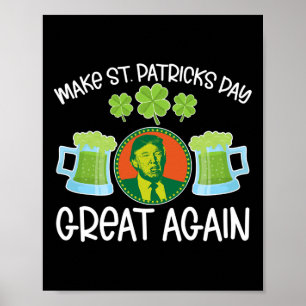 Poster Dia de São Patrício Gráfico Divertido Irlandês Ame
