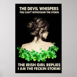 Poster Dia de São Patrício irlanda Irish Girl Reply sha