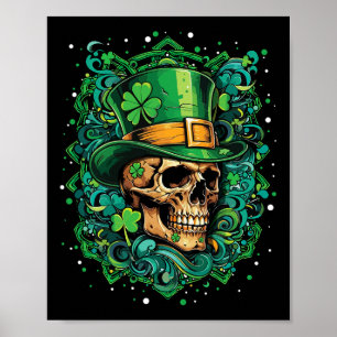 Poster Dia de São Patrício Irlandês Paddy Shamrock Dia De