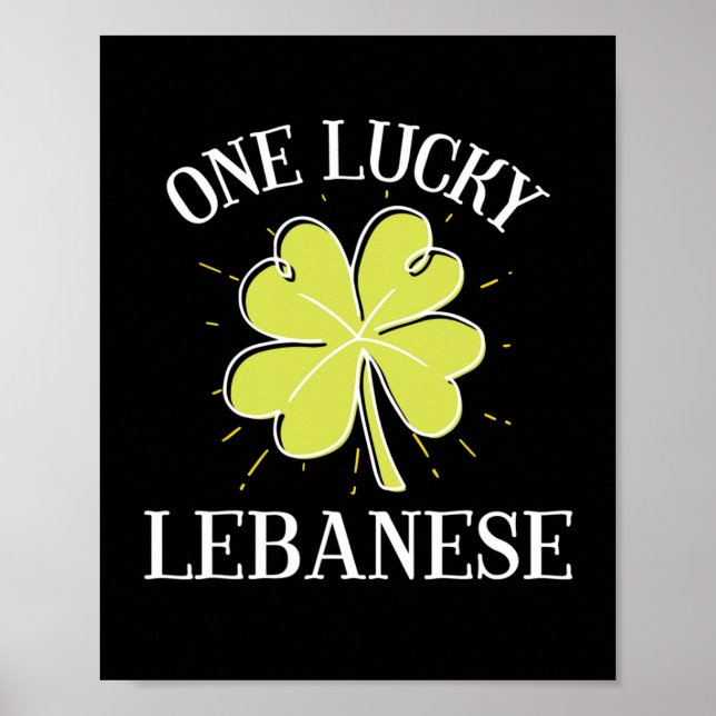 Poster Dia de São Patrício Lucky Libanês Presente (Frente)