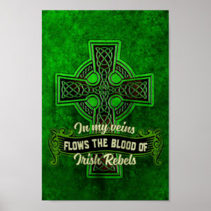 Poster Dia de São Patrício Minhas Veias Sangue De Rebel