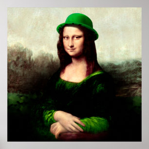 Póster Dia de São Patrício - Mona Lisa Sortuda