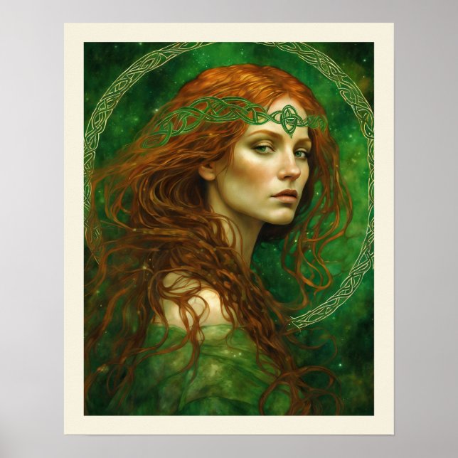 Poster Dia de São Patrício Nó Celular de Cabelo Vermelho  (Frente)