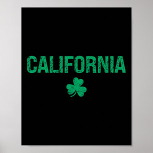 Poster Dia de São Patrício Trevo Irlandês da Califórnia 
