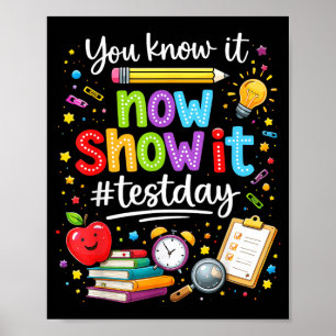 Poster Dia de Teste de Mostrar Conhecimento Motivacional 