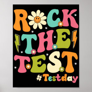 Poster Dia de Teste do Professor do Teacher Retro-Groover