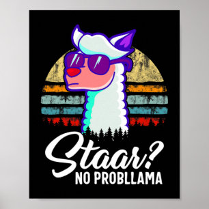 Poster Dia de Teste do Texas Llama Alpaca Para Estudantes