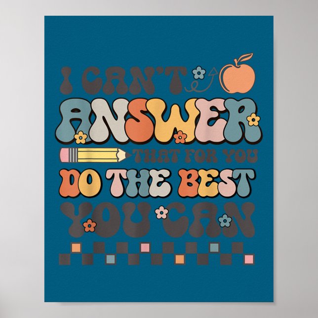 Poster Dia de Teste Estadual Motivacional Não Posso Respo (Frente)