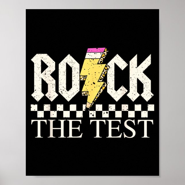 Poster Dia de Teste Estadual Staar Rock O Teste ABCD Prof (Frente)