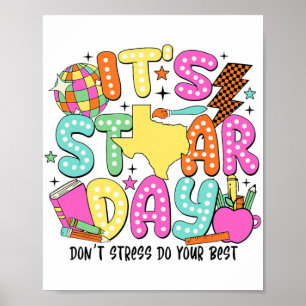 Poster Dia de Teste Não Estresse Faça Seu Melhor Professo