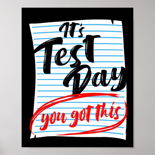 Poster Dia De Teste Que Você Teve Este Teste De Professor (Frente)