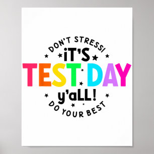 Poster Dia De Teste Yall Engraçado Dia De Teste Para Estu