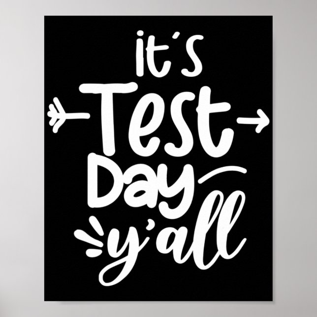 Poster Dia De Teste Yall Engraçado Dia De Teste Para Prof (Frente)