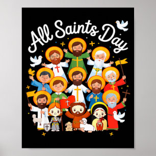 Poster Dia de Todos os Santos Crianças Católico St Franci