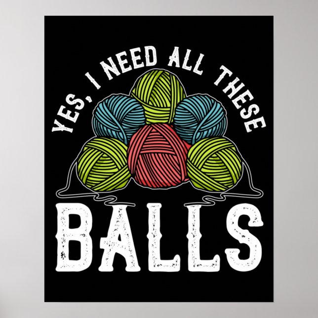 Poster Dia de tricô de crochê e tricô (Frente)