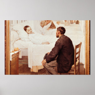 Póster Dia de visita no hospital, 1889
